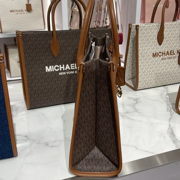 Michael Kors "Mirella" MD EW Tote Brown Shoulder Bag - 35F2G7ZT2B - Picture 3 of 16